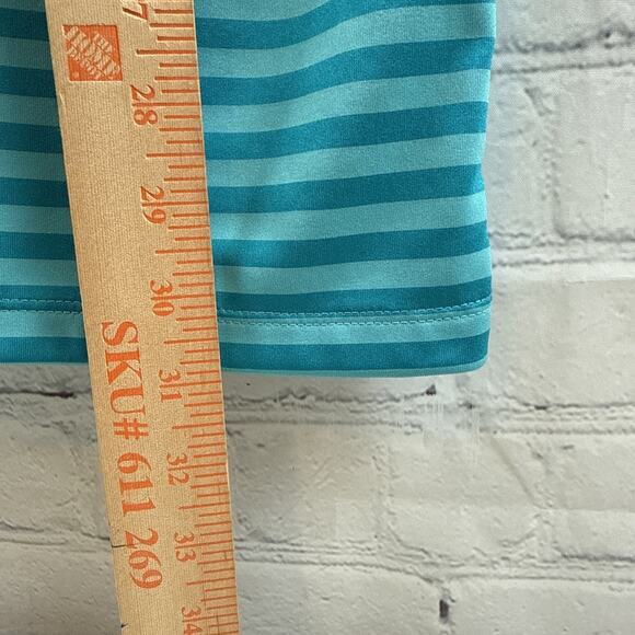 Nike Dri-Fit Blue Teal Striped Polo Shirt Size Large Men’s - Picture 4 of 10